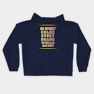 Celebrating Diversity: Embrace Unity in Colorful Typography for Pride Month Kids Hoodie